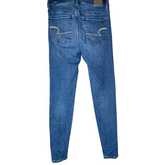 American Eagle 4 Hi Rise Jegging Blue Jean Denim Pants Skinny Next Level Stretch - Picture 4 of 11